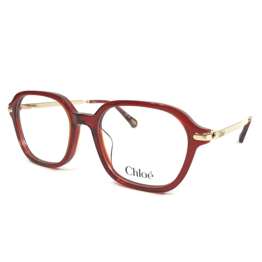 Chloe Eyeglasses Frames CH0361OA 004 Burgundy Clear Red Gold Asian Fit 52-18-145